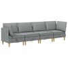 vidaXL Set de mobilier pentru living 4 pcs Gri deschis Țesătură