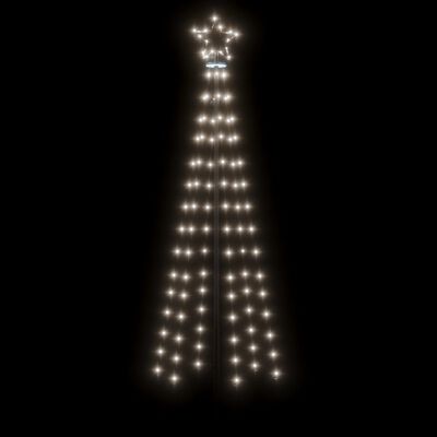 vidaXL Brad de Crăciun conic, 108 LED-uri, alb rece, 70x180 cm