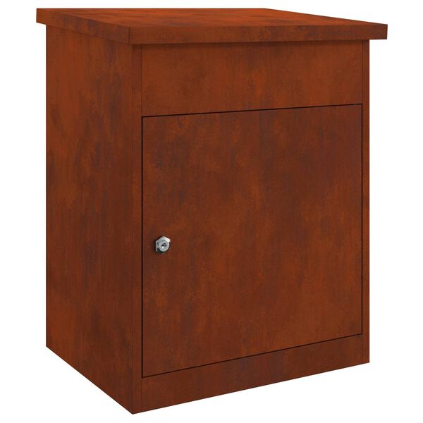 vidaXL Cutie pentru colet cu depozitare Ruginit 47.5 x 38 x 59 cm