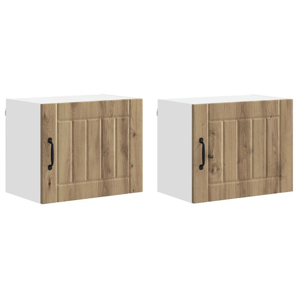 vidaXL Dulap de bucătărie 2 pcs Stejar Artizanal 50 x 31 x 40 cm