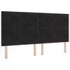 vidaXL Pat cu arcuri cu saltea cu headboard Negru 200 x 200 cm Catifea