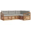 vidaXL Set de canapele de exterior 4 pcs Gri natural și deschis