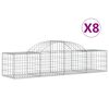 vidaXL Coșuri gabion arcuite 8 buc, 200x50x40/60 cm, fier galvanizat