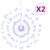 vidaXL Lumină stelară de Crăciun 140 LED-uri, 2 buc., albastru, 17 cm