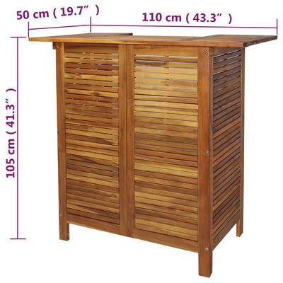 vidaXL Masă de bar, 110 x 50 x 105 cm, lemn masiv de acacia