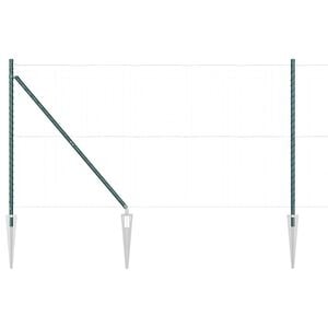 vidaXL Stâlpi de Gard Manual 13 pcs Verde Ø32mm 140 cm Oțel galvanizat