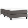 vidaXL Pat box spring cu saltea, gri, 90x190 cm, piele ecologică