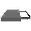 vidaXL Raft de perete suspendat, gri extralucios, 80x23,5x3,8 cm, MDF