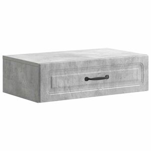 vidaXL Masă laterală montată pe perete Gri Beton 59 x 34,5 x 17 cm