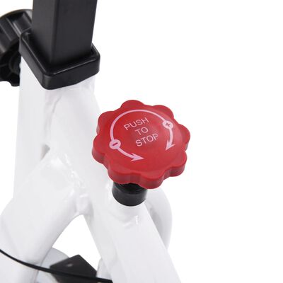vidaXL Bicicletă antrenament fitness, cu senzori puls, alb și roșu