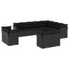 vidaXL Set canapele de grădină, 12 piese, cu perne, negru, poliratan