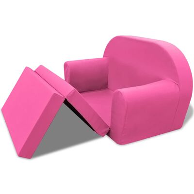 vidaXL Fotoliu extensibil pentru copii, roz