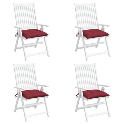 vidaXL Perne de scaun, 4 buc., roșu vin, 40x40x7 cm, textil oxford
