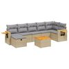 vidaXL Set canapele de grădină, 8 piese, cu perne, bej, poliratan