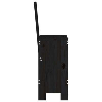 vidaXL Scaune de bar, 2 buc., negru, 40x42x120 cm, lemn masiv de pin