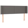 vidaXL Tăblie de pat cu aripioare gri 147x16x78/88 cm piele ecologică