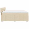 vidaXL Pat box spring cu saltea, crem, 200x200 cm, textil