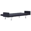 vidaXL Canapea extensibilă cu brațe, negru, poliester