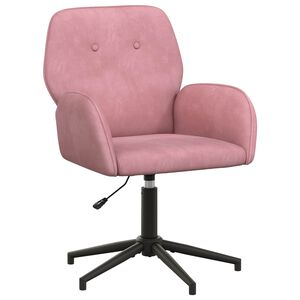 vidaXL Scaun de birou rotativ 54 x 55 x 90 cm Roz Catifea