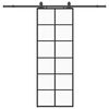 vidaXL Ușă glisantă cu set de feronerie neagră 76x205 cm Sticlă ESG