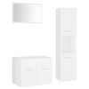 vidaXL Set mobilier de baie, alb, lemn prelucrat