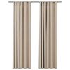 vidaXL Perdele opace aspect p&acirc;nză, c&acirc;rlige, 2 buc. bej, 140x225 cm