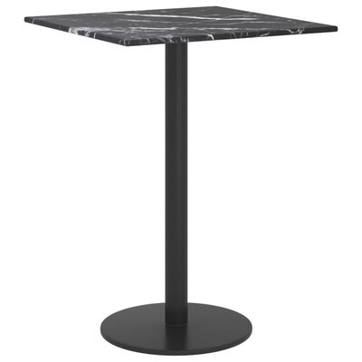 vidaXL Blat masă negru 30x30 cm 6 mm sticlă securizată design marmură