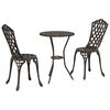 vidaXL Set Bistro de Grădină 3 buc. Bronz Aluminiu