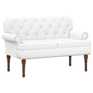 vidaXL Canapea cu capitonaj butonat Alb 120 x 65 x 77 cm