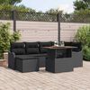 vidaXL Set de canapele pentru grădină 7 pcs Negru Rattan poli