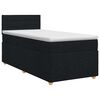 vidaXL Pat boxspring cu saltea cu headboard Negru 90 x 190 cm Țesătură
