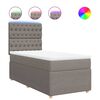 vidaXL Pat box spring cu saltea, gri taupe, 80x200 cm, textil