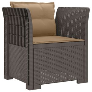 vidaXL Fotoliu cu 1 Loc cu Perne Aspect Rattan PP Gri deschis