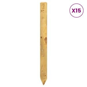 vidaXL St&acirc;lpi de Gard 15 buc. Verde 60 cm Lemn masiv de pin
