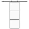 vidaXL Ușă glisantă cu set de feronerie neagră 76x205 cm Sticlă ESG