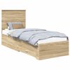 vidaXL Cadru de pat Sonoma și argintiu 70 x 190 cm Lemn prelucrat
