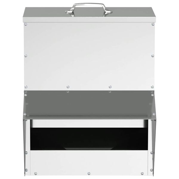 vidaXL Feeder pentru pui Argintiu 20 x 25 x 35 cm Oțel Galvanizat