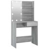 vidaXL Masă de toaletă cu LED, gri sonoma, 74,5x40x141 cm
