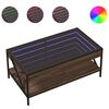 vidaXL Măsuță de cafea cu LED infinity, stejar maro, 90x50x38 cm