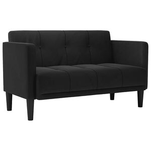 vidaXL Canapea loveseat, negru, 111 cm, catifea