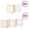 vidaXL Poartă de c&acirc;ini pliabilă cu ușă, 9 panouri, 450 cm, lemn plop