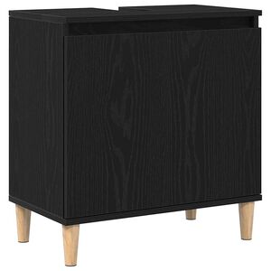 vidaXL Dulap pentru Chiuveta de Baie Stejar Negru 58 x 33 x 60 cm