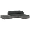 vidaXL Set mobilier de grădină cu perne, 4 piese, gri, poliratan