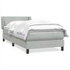 vidaXL Pat box spring cu saltea, gri deschis, 90x220 cm, catifea