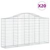 vidaXL Coșuri gabion arcuite 20 buc, 200x30x100/120 cm fier galvanizat