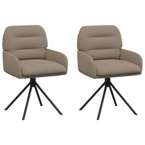 vidaXL Scaune de dining rotative 2 buc. Piele artificială Cappuccino