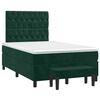 vidaXL Pat box spring cu saltea, verde &icirc;nchis, 120x200 cm, catifea