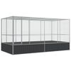 vidaXL Volieră cu extensie argintie 418x207x212 cm oțel