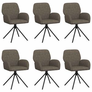 vidaXL Scaune de dining rotative 6 buc. Piele Suedată Sintetică