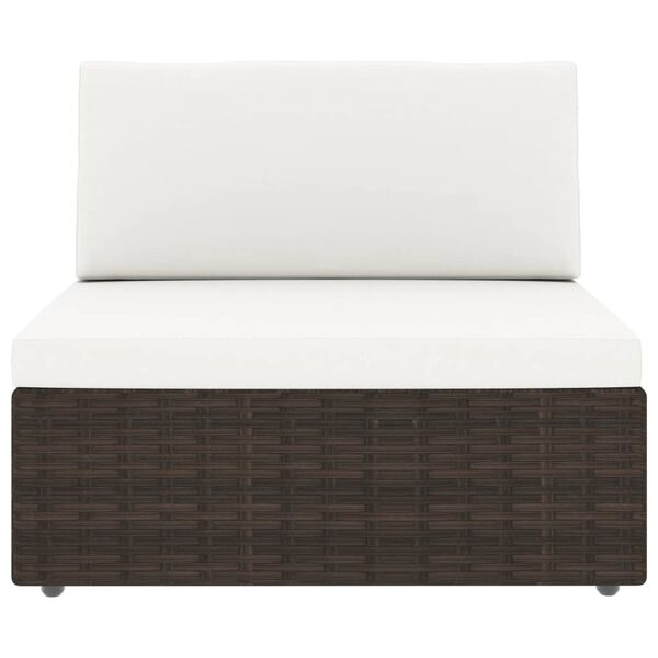 vidaXL Set mobilier de grădină cu perne, 7 piese, maro, poliratan